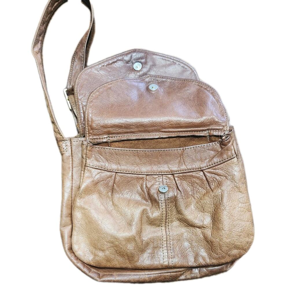 Vintage Victoria Leather Co The Original Brwn Leather Flap Crossbody Shlder Bag - Picture 5 of 6